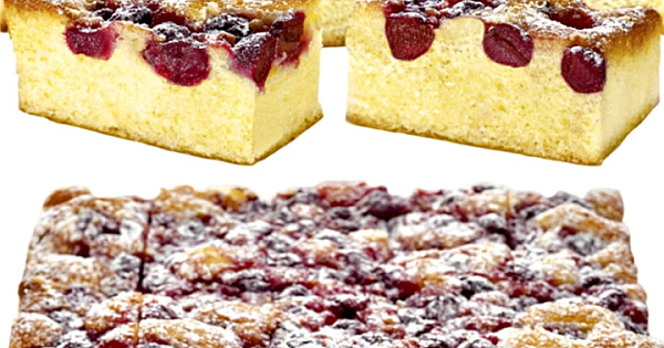 5 Minuten Kirsch Sand Blechkuchen