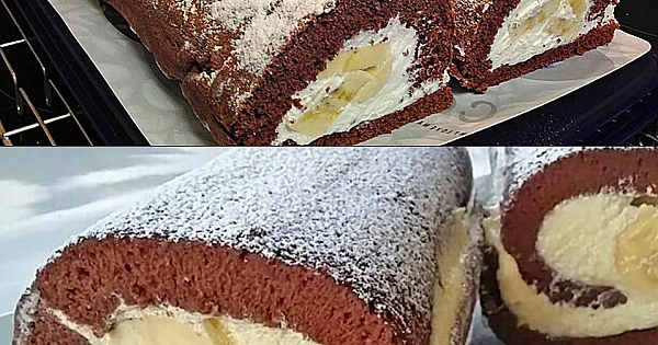 suchtfaktor Garantiert Biskuitrolle mit Bananen, Einfach umwerfend lecker